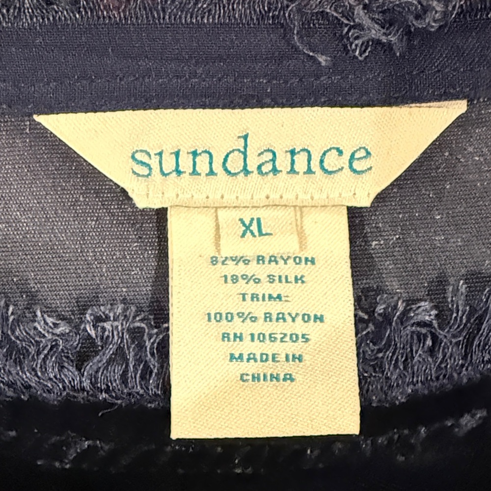 Sundance Women's navy velvet batwing top.